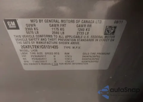 2012 GMC Terrain Sle from USA, damaged, VIN 2GKFLTEK1C6131435